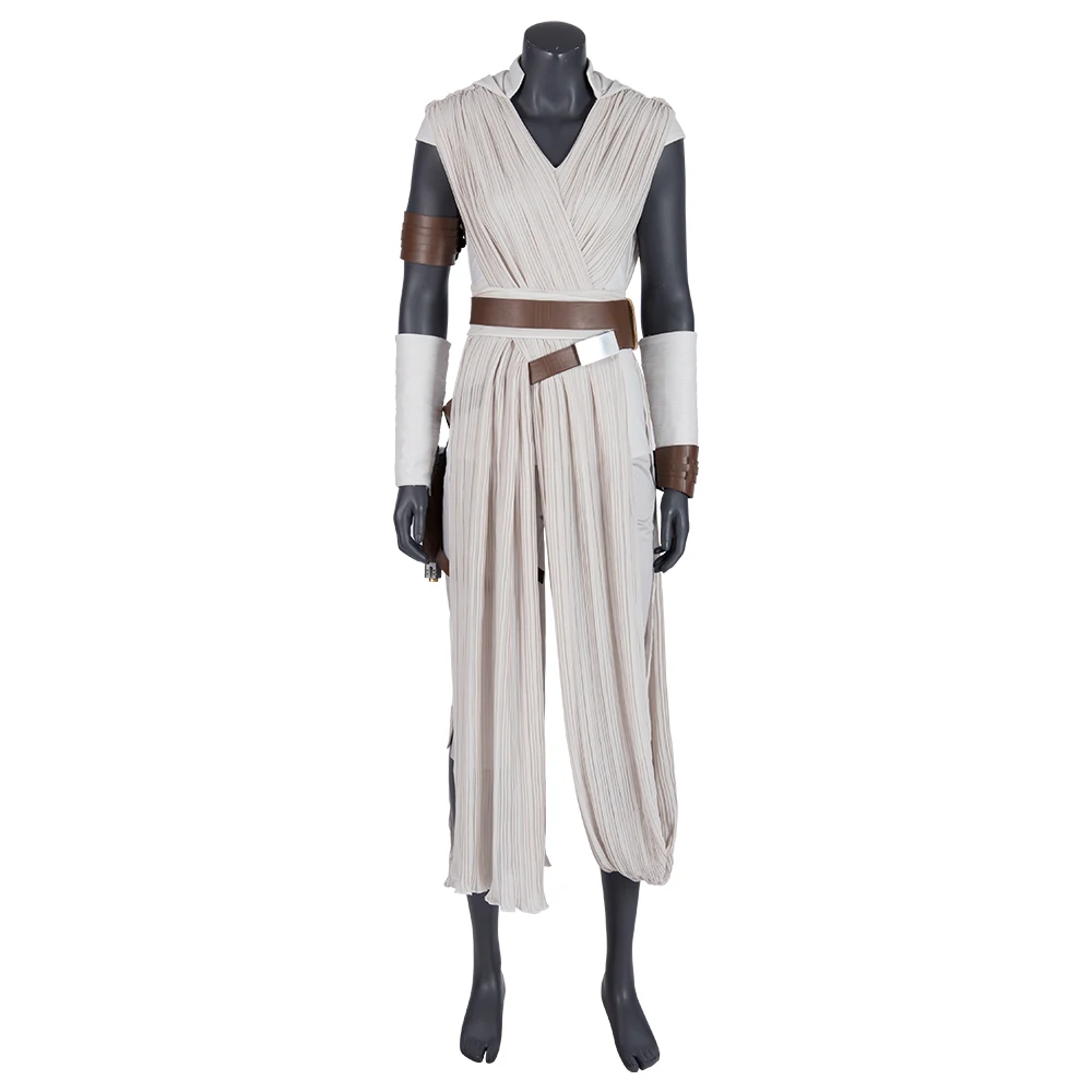 Adult Rey Cosplay Costume Full Set Outfit Halloween Role Play Costume Women SW Skywalker Battle Suit