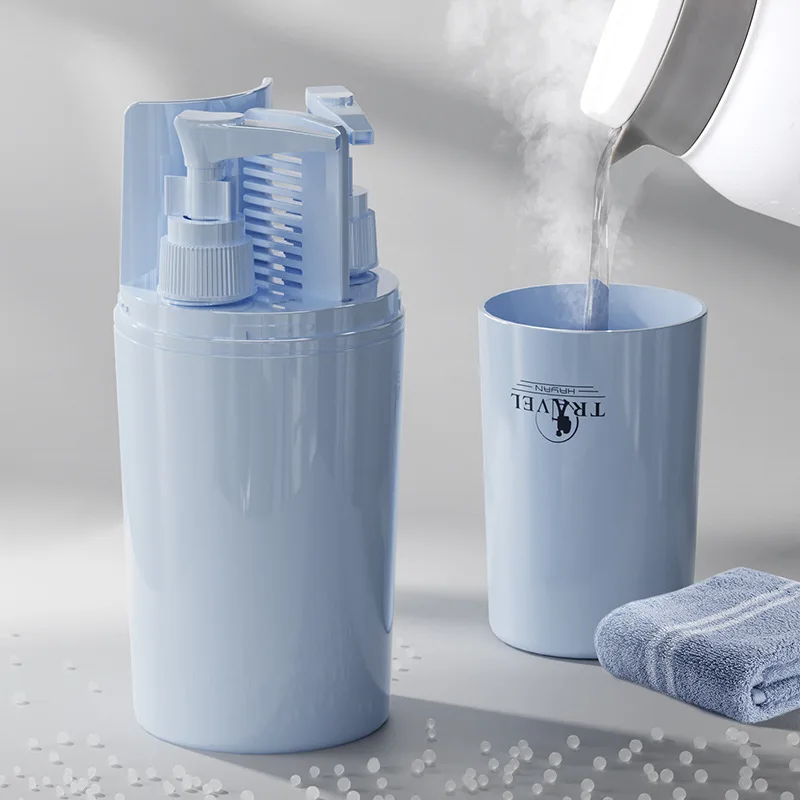 Haiying Travel Wash Cup Outdoor Portable Toothbrush Box Mouthwash Cup Creative Travel Standing Wash Set Toothbrush Cup - view 3
