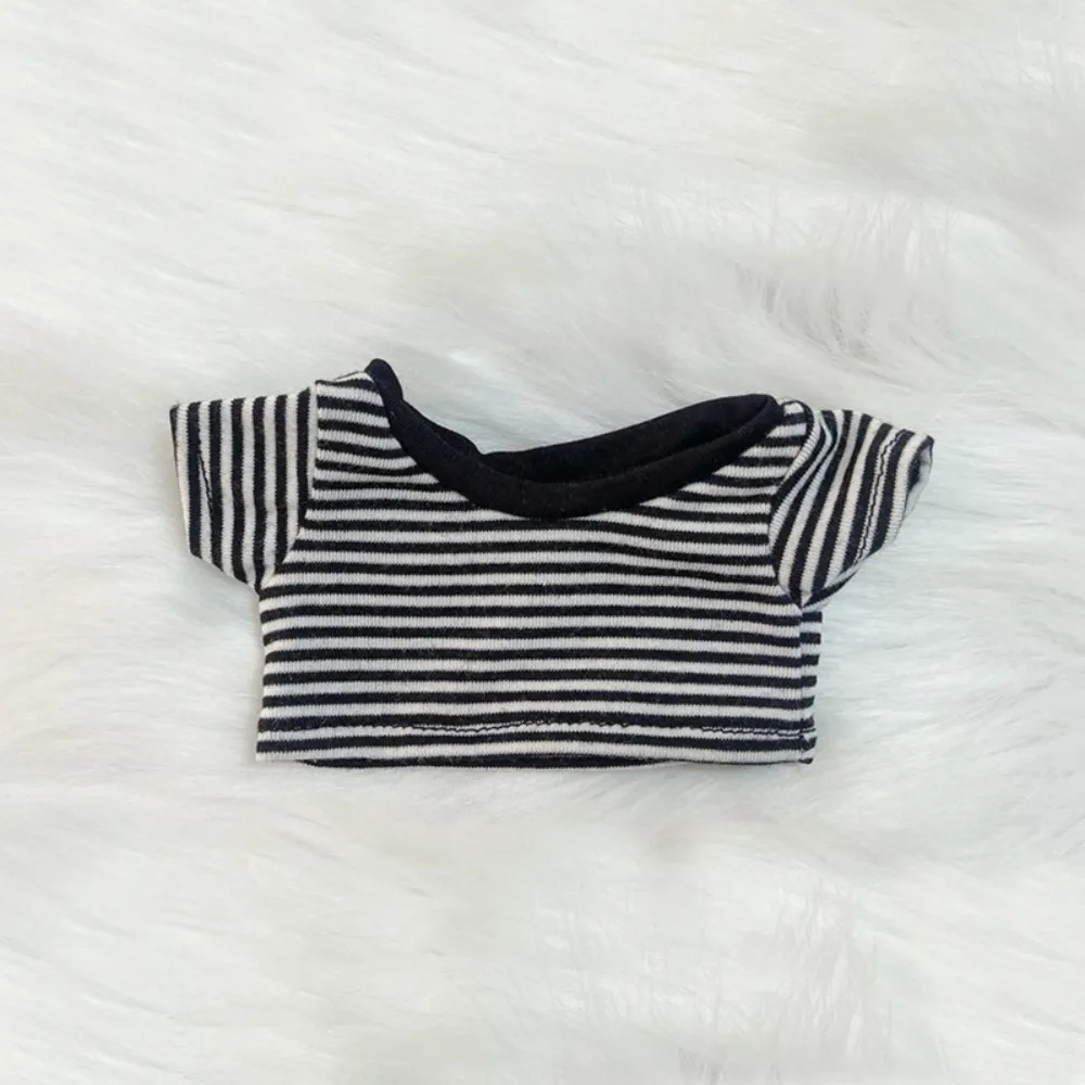 10/15/20cm Cotton Doll Striped Short Sleeve T-shirt Three Color Stripe Basic Inner Top Custom Print Doll Outfit