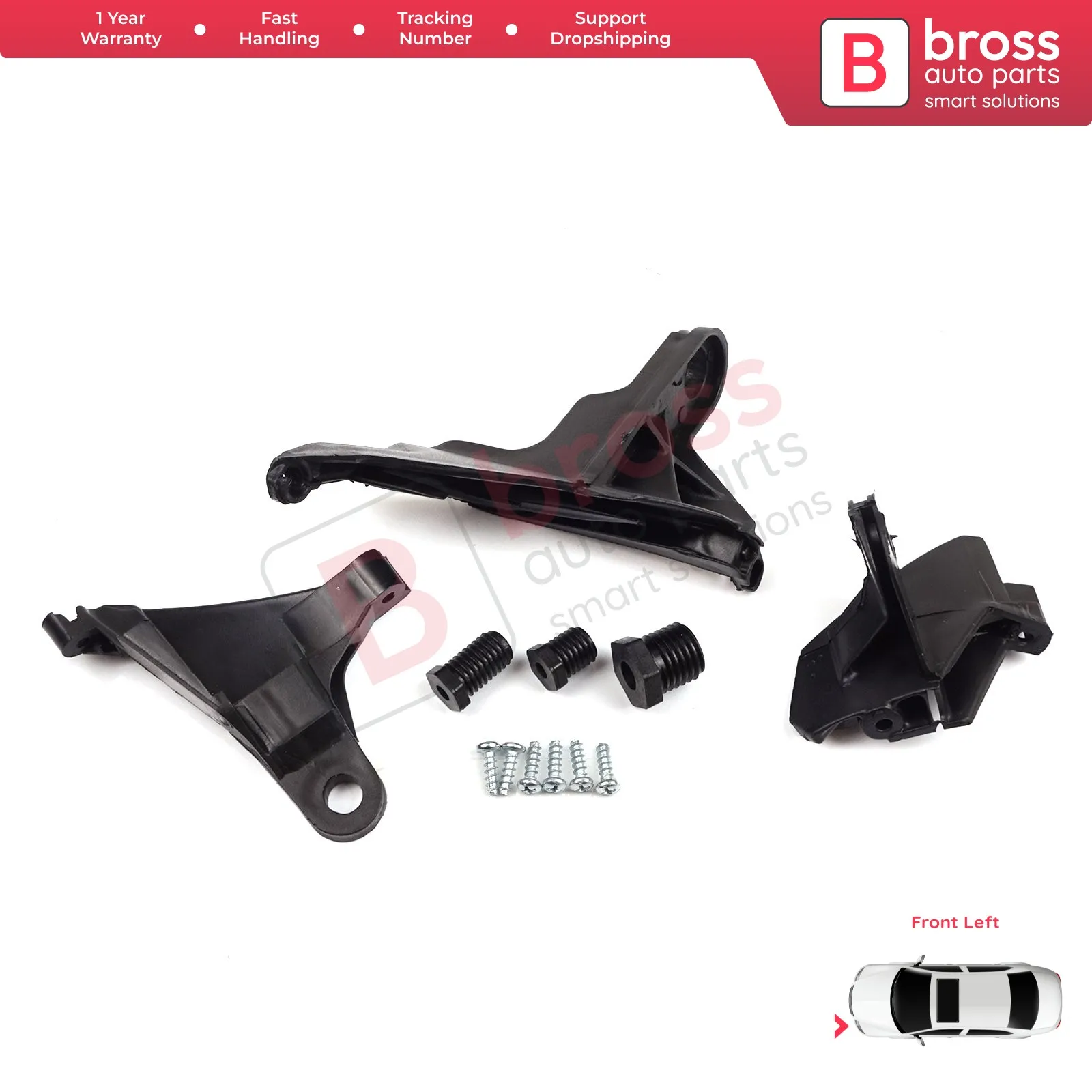 BHL18 Headlight Headlamp Brackets Holder Tabs Repair Set Left Side A2118201314 for Mercedes E Class W211 S211 2002 2009