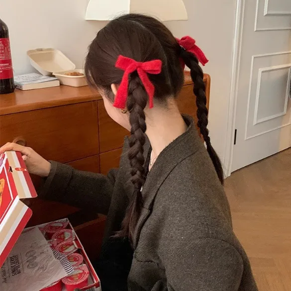 

Корейский стиль, вязаная пряжа, бант, боковой зажим для волос, модный универсальный зажим для женщин и девочек, зажим в виде утконоса, аксессуары для волос, головные уборы, зажим для края, новый