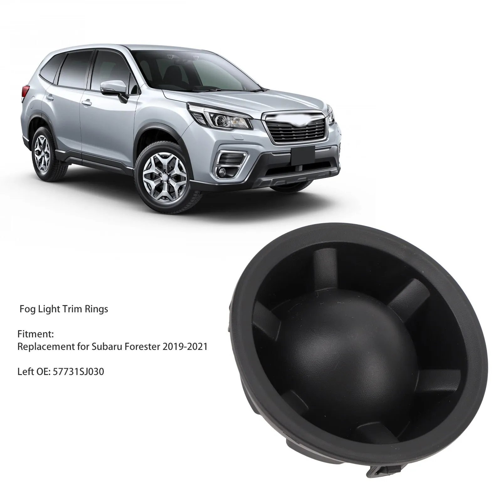 Fog Light Bezel Weather Resistant Fog Light Frame Cover Trim Replacement For Subaru Forester 2019‑2021 Left: 57731SJ030