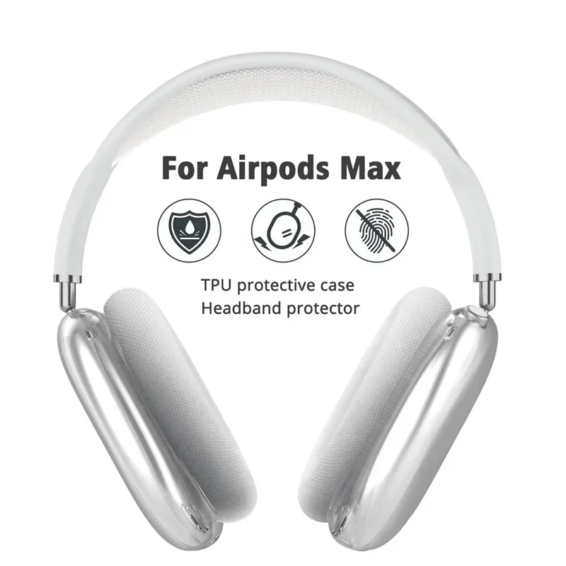 For AirPods Max Transparent Case Soft TPU Anti-Scratch Cover Sleeve Protective Cases For Apple AirPods Max Headphone Accessories