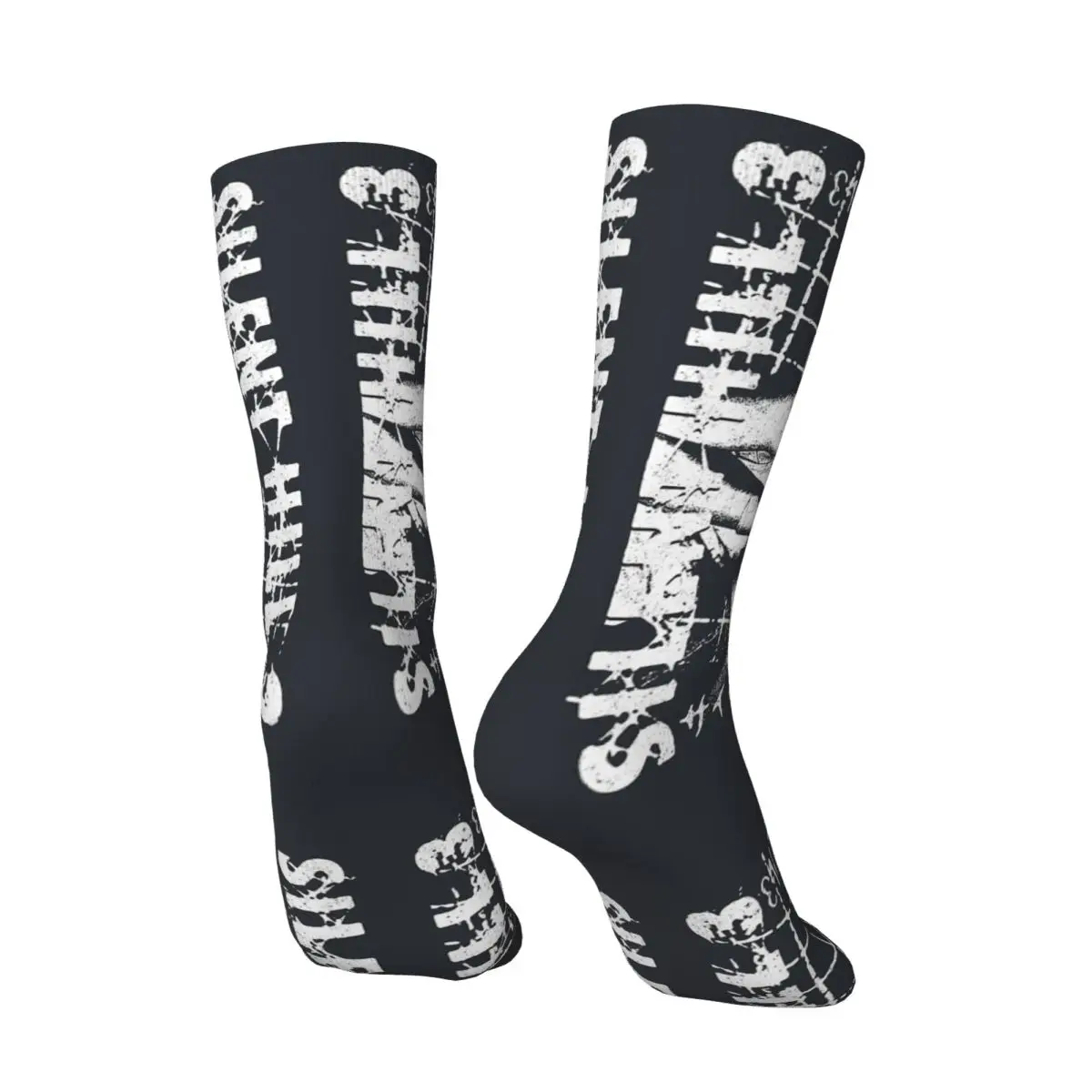 Run Heather - Distressed Sock for Men Hip Hop silent hill Seamless Pattern Printed Boys Crew Sock official-website tops fugees