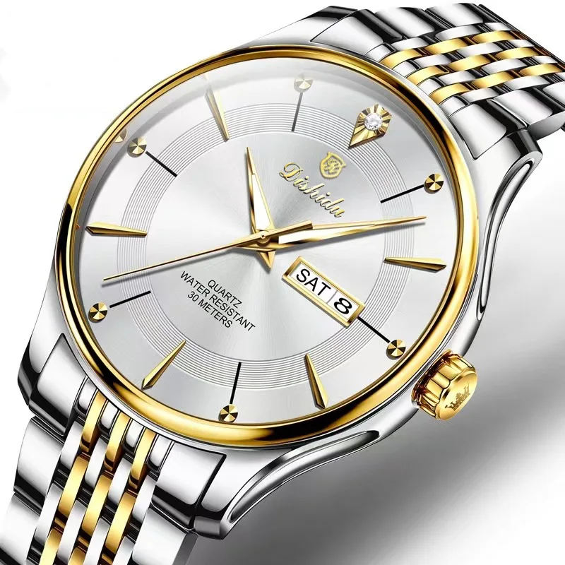 Nuevo reloj mecánico no automático con doble calendario y nueve cuentas para hombre, reloj luminoso resistente al agua para hombre, Dropship de una pieza