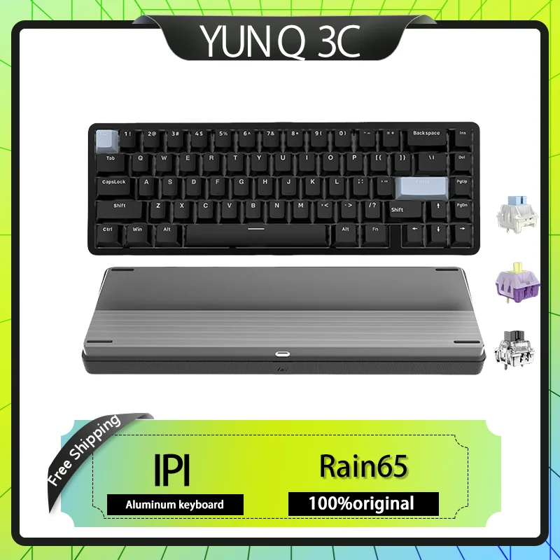 Ipi Rain65 Wireless Three Mode Mechanical Keyboard Rgb 65 Customized Aluminum Alloy Gateway Structure Electronic Game Keyboard