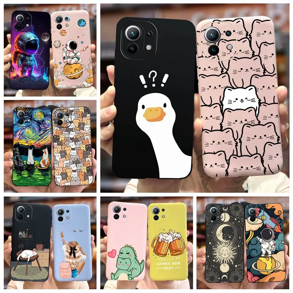 For Xiaomi Mi 11 Lite 5G Case Cute Fashion Painted Cover Soft TPU Phone Case For Xiaomi Mi 11 Pro Mi11 Lite 11Lite Fundas Bumper