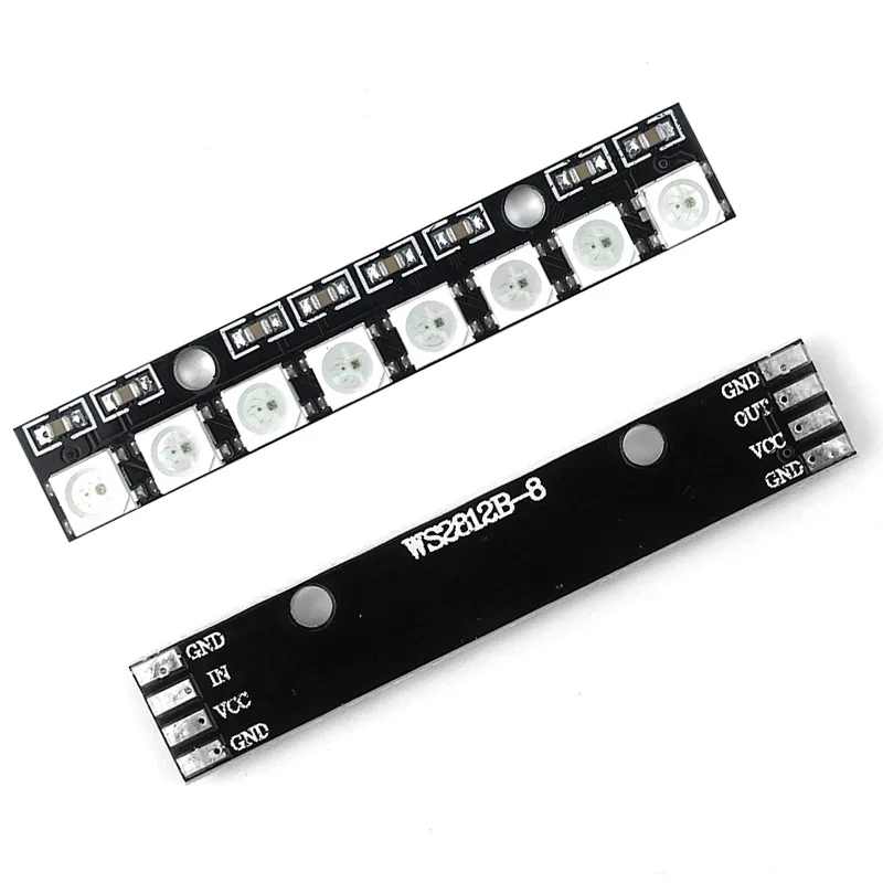 8 bitów WS2812 RGB Stick LED 8 X 2812B 5050 kolorowy RGB modułu LED wbudowane sterowniki do Ardu Raspber Pi ESP32