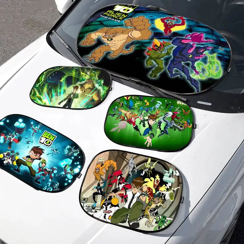 

B-Ben 10 Cartoon Universal Side Window Sunshade UV Protection Side Window Saunshades Windshield Auto Window Sunshade Cover
