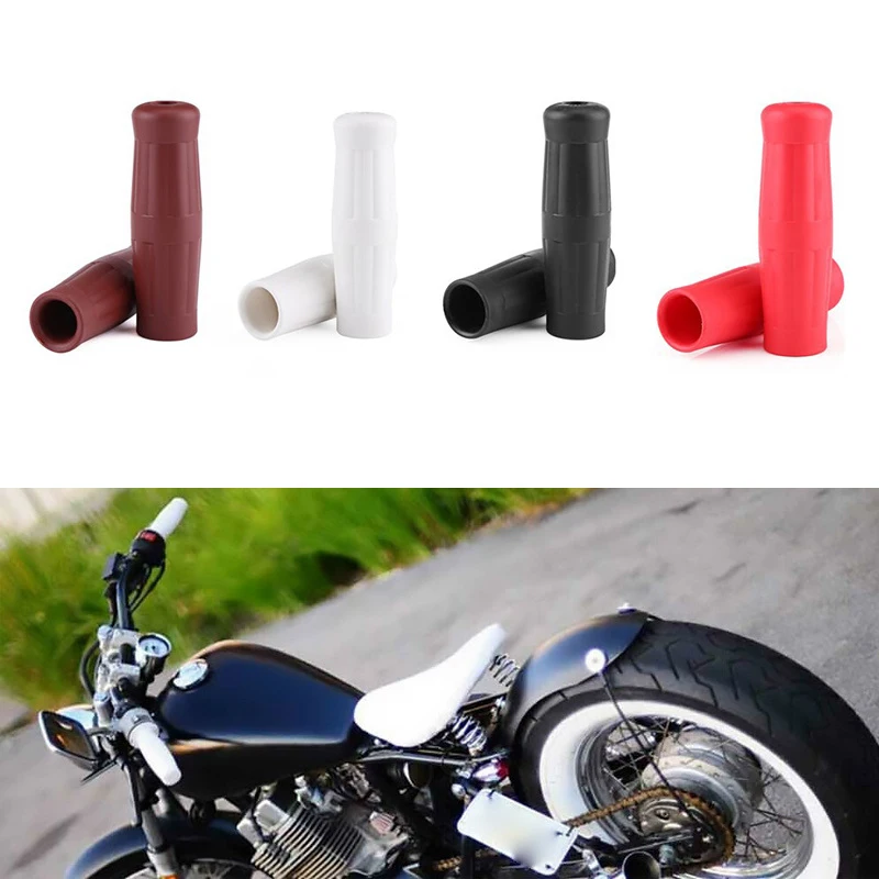 Universal Fit 22mm Vintage Style Rubber Motorcycle Handle Bar Retro Coke Bottle Style Grip Set For Yamaha Kawasaki Honda Suzuki