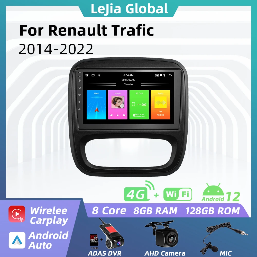 

Автомагнитола 2 Din на Android для Renault Trafic 3, Opel Vivaro B 2014-2022, Авторадио, GPS-навигация, мультимедийный плеер, головное устройство, стерео