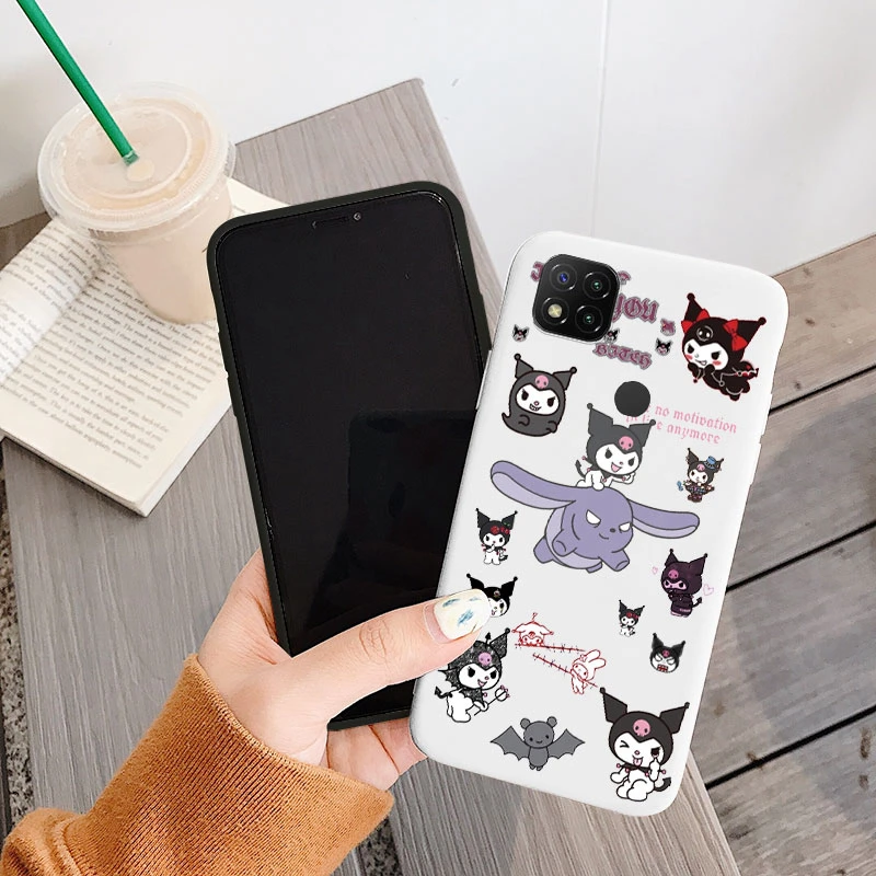 Funda de teléfono de dibujos animados para Xiaomi Redmi 9C NFC 10A niñas lindo anticaída Cinnamoroll Kuromi Hello Kitty funda de silicona a prueba de golpes tpu