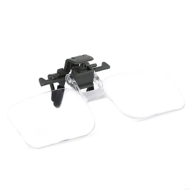 Practical Head-Mounted Glasses Clip-on Glass 2x Acrylic Optical Lens for Fly Tying The Old Reading Small Word