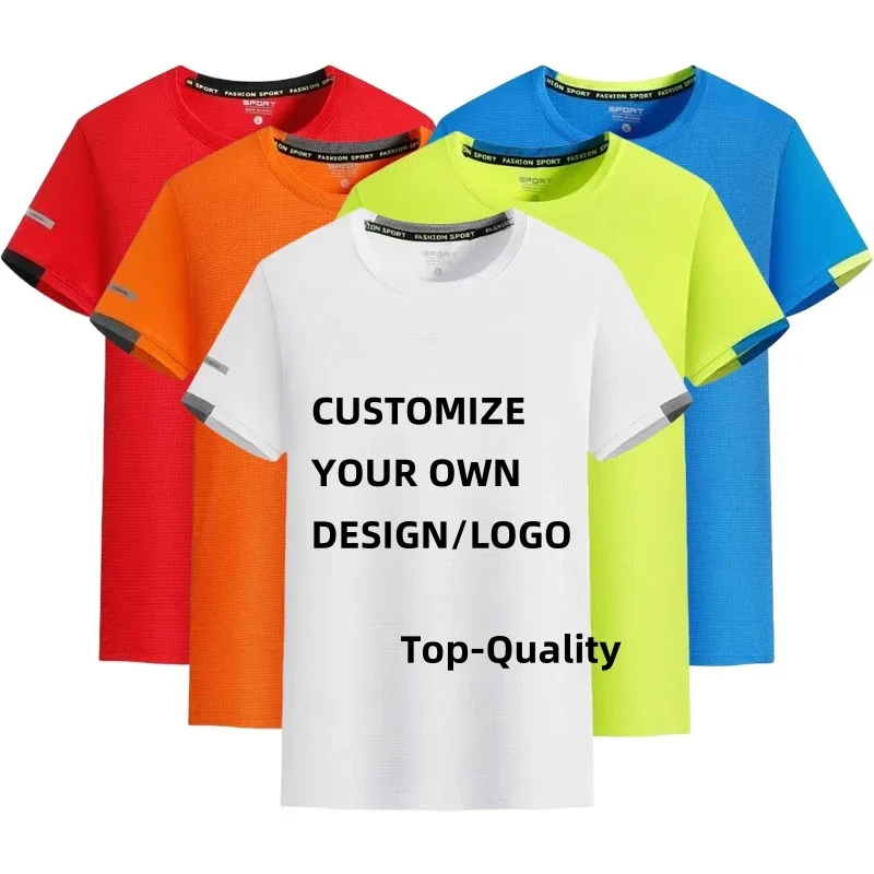 Summer Family Matching Sportswear Running Sweat-wicking Soft & Quick-dry T-shirts for Dad Mom & Kids DIY Custom Your LOGO Image