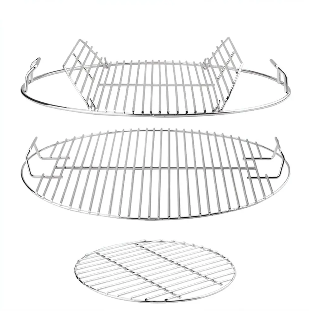 17 Inch Round Barbecue Cooking Grid Replacement Carbon Steel Grate For 22 Inch Kettle Charcoal Grill Outdoor Use