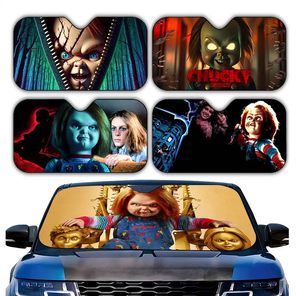 

Classic Chucky Horror Movie Anime Car SunShade Car Lightweight Windshield Universal Fit Folding Sun Shield Visor Covers