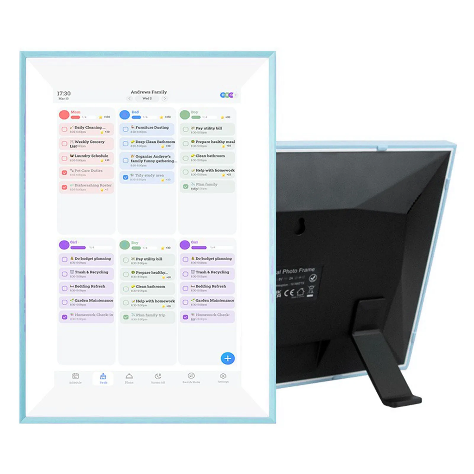 

10.1inch Smart Digital Calendar Touch Screen WiFi Interactive Chore Chart Digital Family Planner Electronic Photo Frame for Home