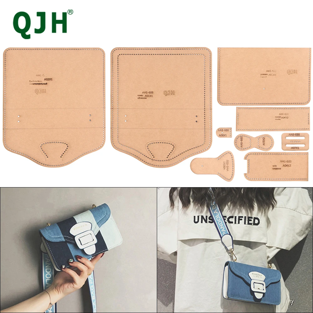 

1 Set Leather Handmade Craft Ladies Small Shoulder Messenger Bag Sewing Pattern Acrylic Stencil With Hole Stencil Sewing Accesso