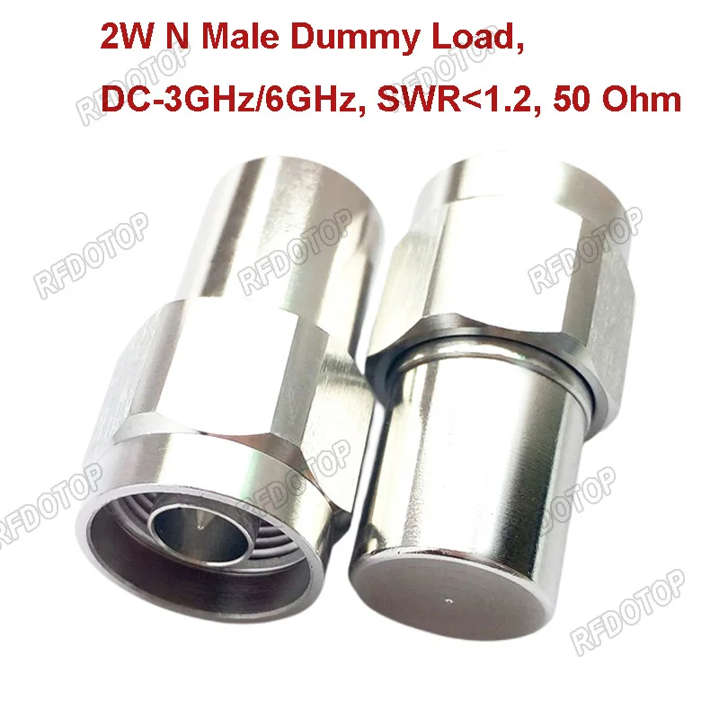 2W 3GHz/6GHz L16 N Male RF Coaxial Termination Dummy Load SWR＜1.2 50 Ohm Connector Socket Brass Straight Coaxial RF Adapters