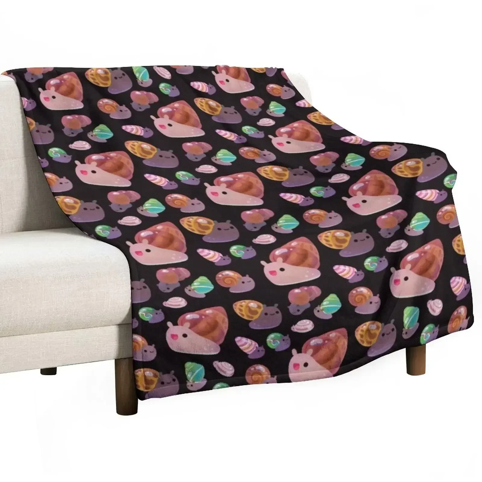 Land snail - dark Throw Blanket Decorative Sofas Flannel Fabric Beautifuls christmas gifts Blankets