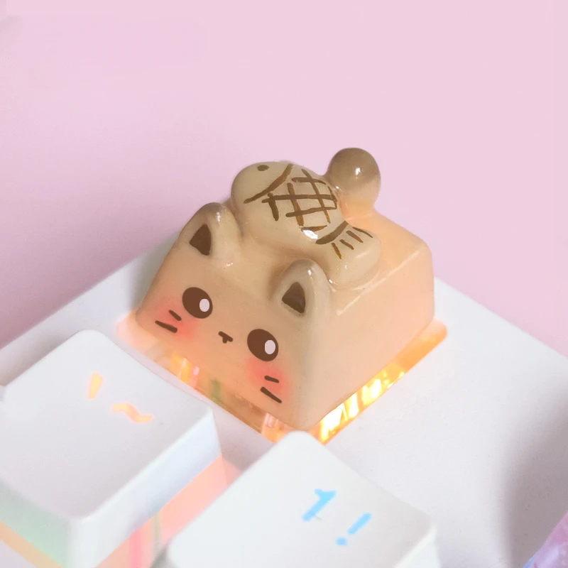 Customized MiFuny Kawaii Cat Keycap 3D Resin Original Handmade Gaming Artistic Keycaps for Mechanical Keyboards Gift