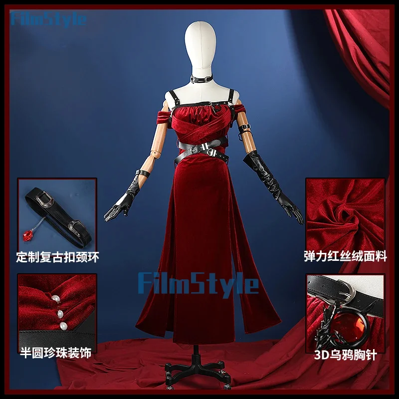 Love And Deepspace Red Dress The Darkness Is Beautiful Red Velvet Heroines Cosplay Costume Game Party Uniform FilmStyle