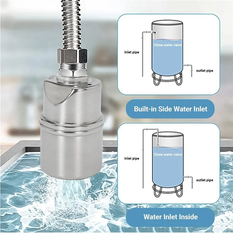 Katup bola Floating Inlet air atas 3/4 inci, katup Float kontrol Level air otomatis sepenuhnya, katup Float Mini