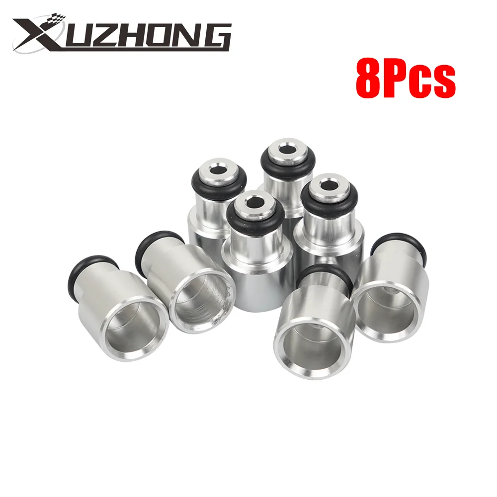 Image of 8-teiliges Aluminium LS3 LS7 LS9 L76 Shorty Kraftstoffeinspritzer-Adapter-Set für LS2 Ansaugkraftstoffschiene Kraftstoffeinspritzer-Verbinder Silber FP-1102