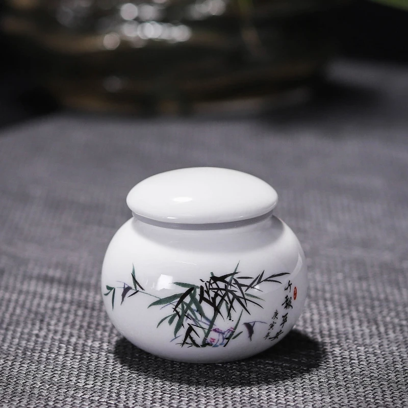 Portable Small Tea PotCeramic Small Cream PotPill Cream Square Powder BoxCeramic Honey Sealed PotSmall Round Potceramic Bottle