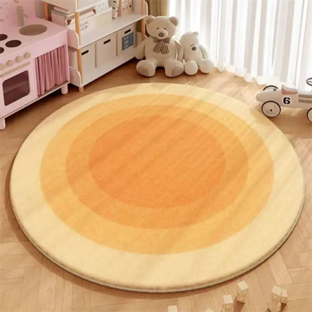 VIKAMA French-Style Minimalist Flannel Round Rug For Study And Living Room Armchair Coffee Table Blanket Easy To Clean Home Deco