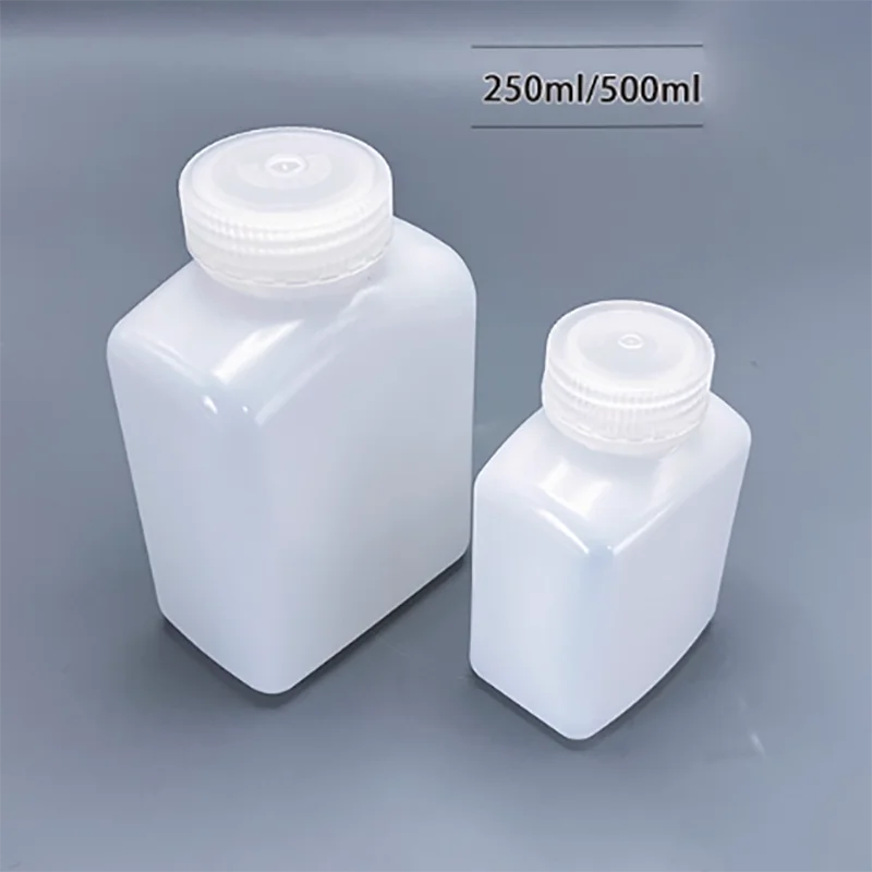 1PCS 250ml500ml plastic reagent bottle PE flat bottle thickened square large mouth bottle low temperature and heat resistant