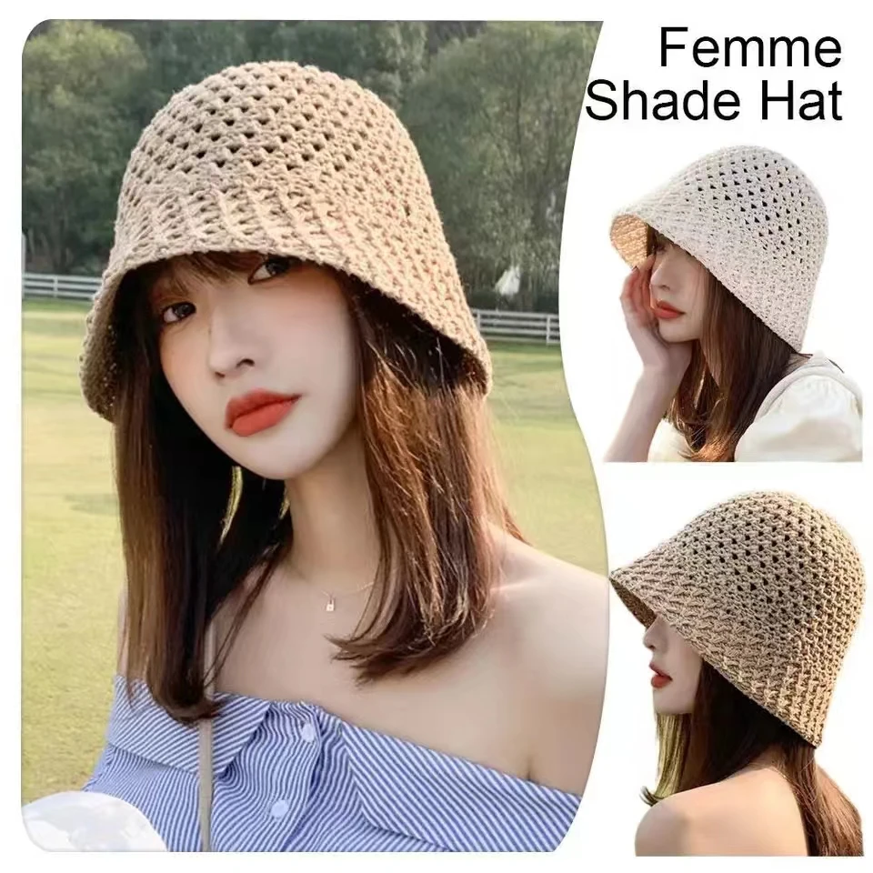 Summer Wide Brim Floppy Hats Folding Women Beach Straw Beach Bucket Hat Fashion Hollow Fisherman Cap 3 Color