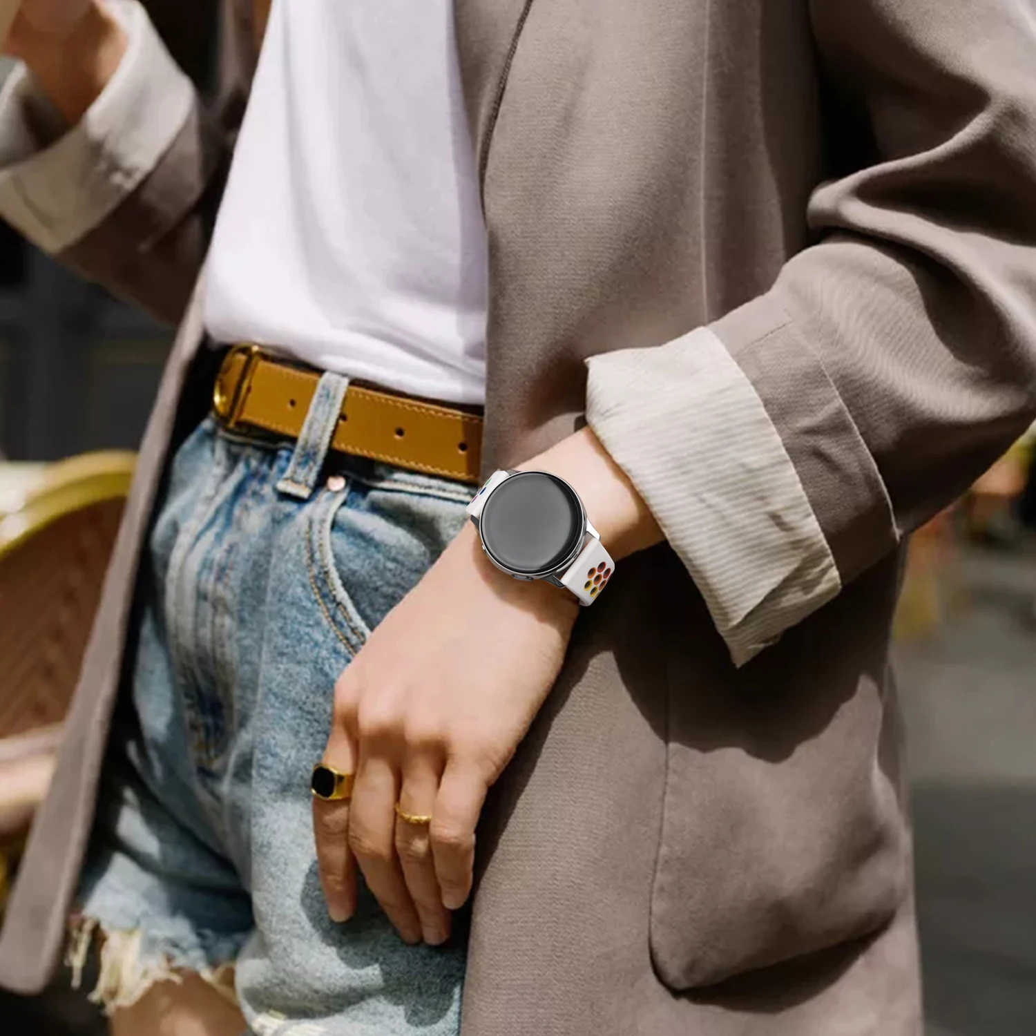 Strap Smartwatch สำหรับ Garmin Venu 2 Plus/Venu Sq Music/Vivomove 3 Band สร้อยข้อมือสำหรับ Forerunner 245เพลง/645เพลง/55สาย