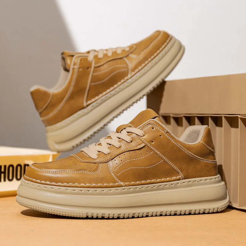 Men's Large Size Retro Skate Sneakers, Low Top Lace Up Thick Sole Fashion Casual Shoes for Big Feet