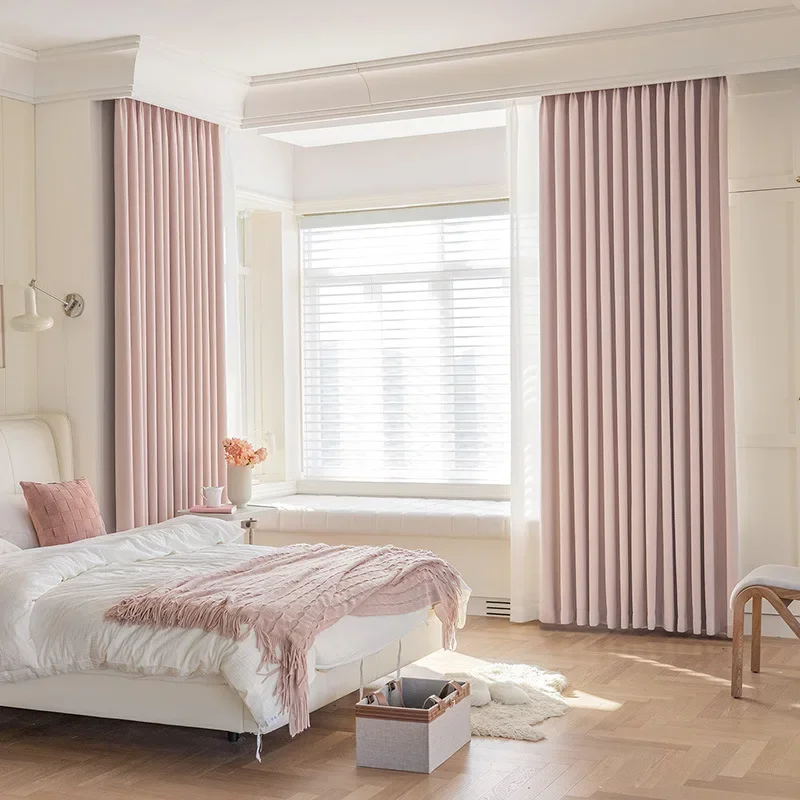 Jacquard Chenille Curtains for Bedroom Living Room Embossed Sun Protection Blackout Finished Custom Size