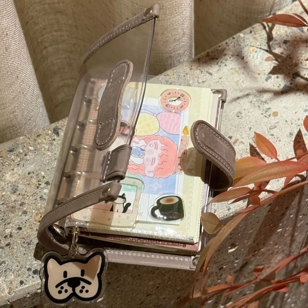 Creative Transparent Binder Notebooks Blank Inner Pages Loose-leaf Notepad DIY Mini Diary Book Stationery Supplies