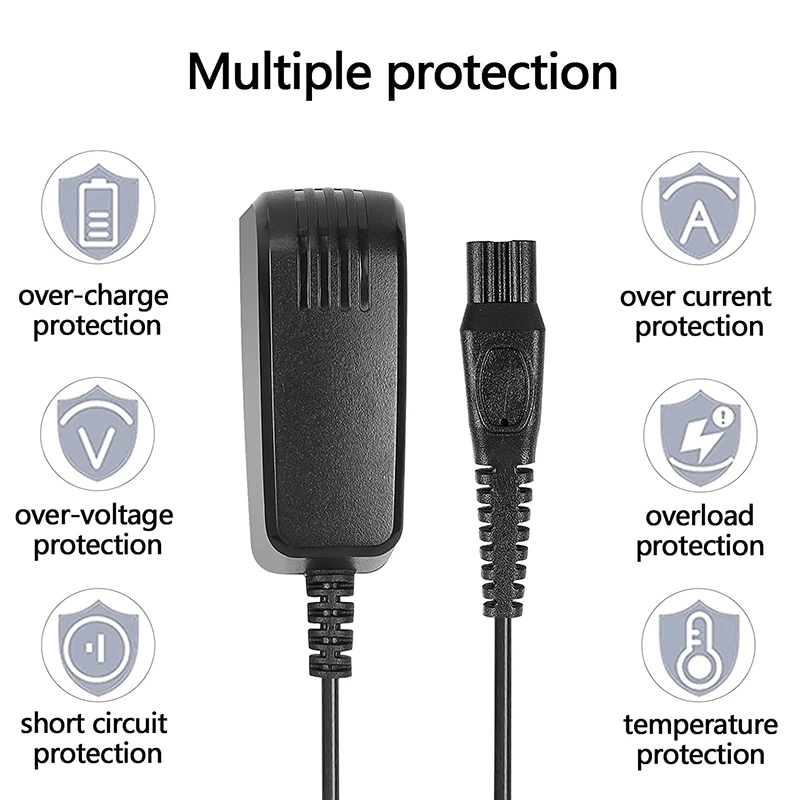 Cable cargador de afeitadora para Philips-Norelco-Hq8505, repuesto compatible con Norelco 7000, 5000, serie 3000, enchufe estadounidense