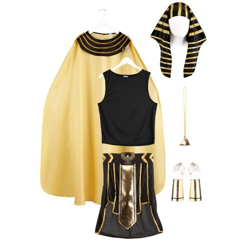 2026 New Arrival King Tut Ancient Cosplay Adult King of Egypt Halloween Fancy Dress Up Mens Egyptian Pharaoh Costume view 6