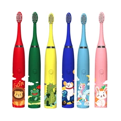 For Children Electric Toothbrush Cartoon Pattern Kids with  Replace The Toothbrush Head Ultrasonic Electric Toothbrush