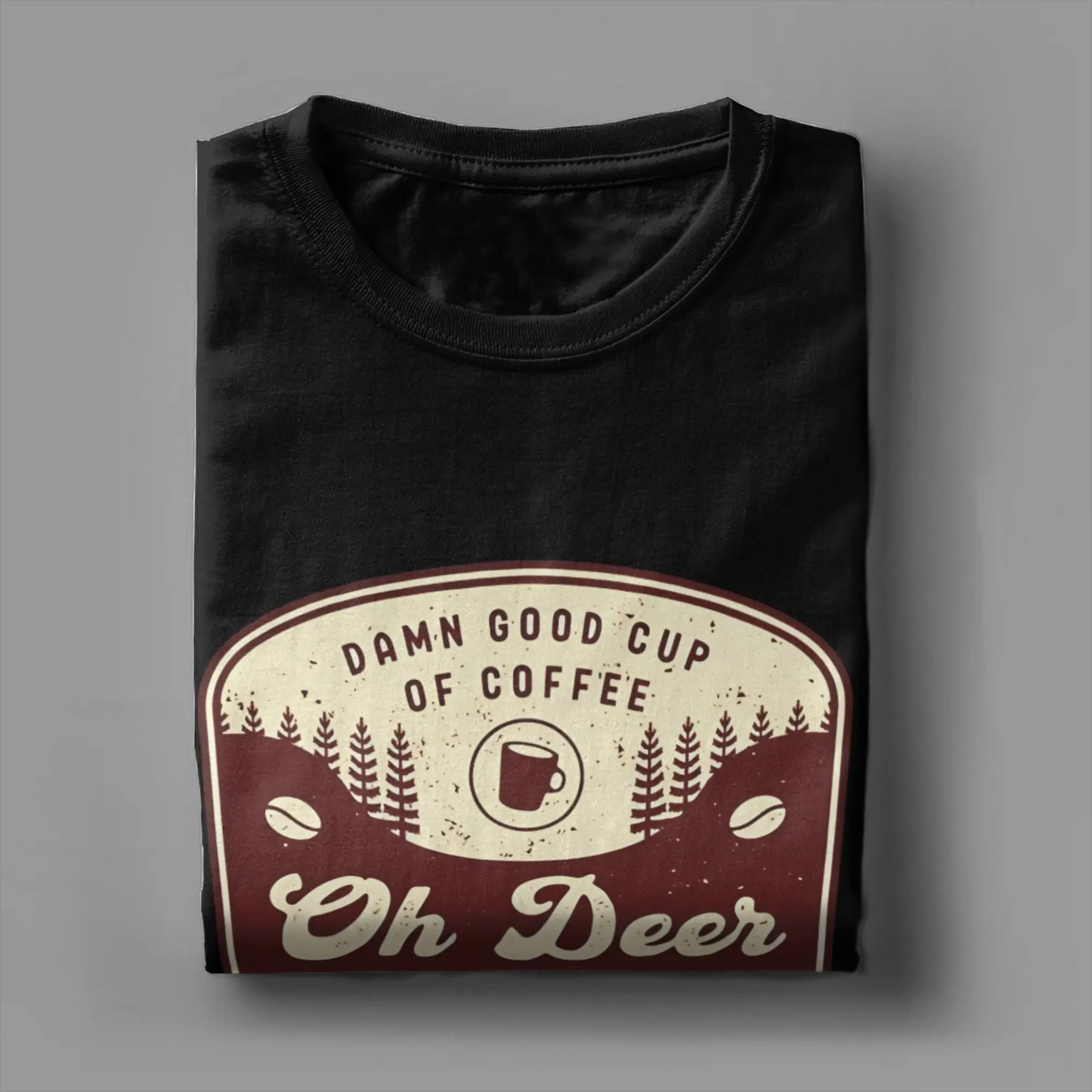 Alan Wake Oh Deer Diner Emblem  Men T Shirts  Vintage Tees Short Sleeve Round Neck T-Shirts Pure Cotton Plus Size Tops