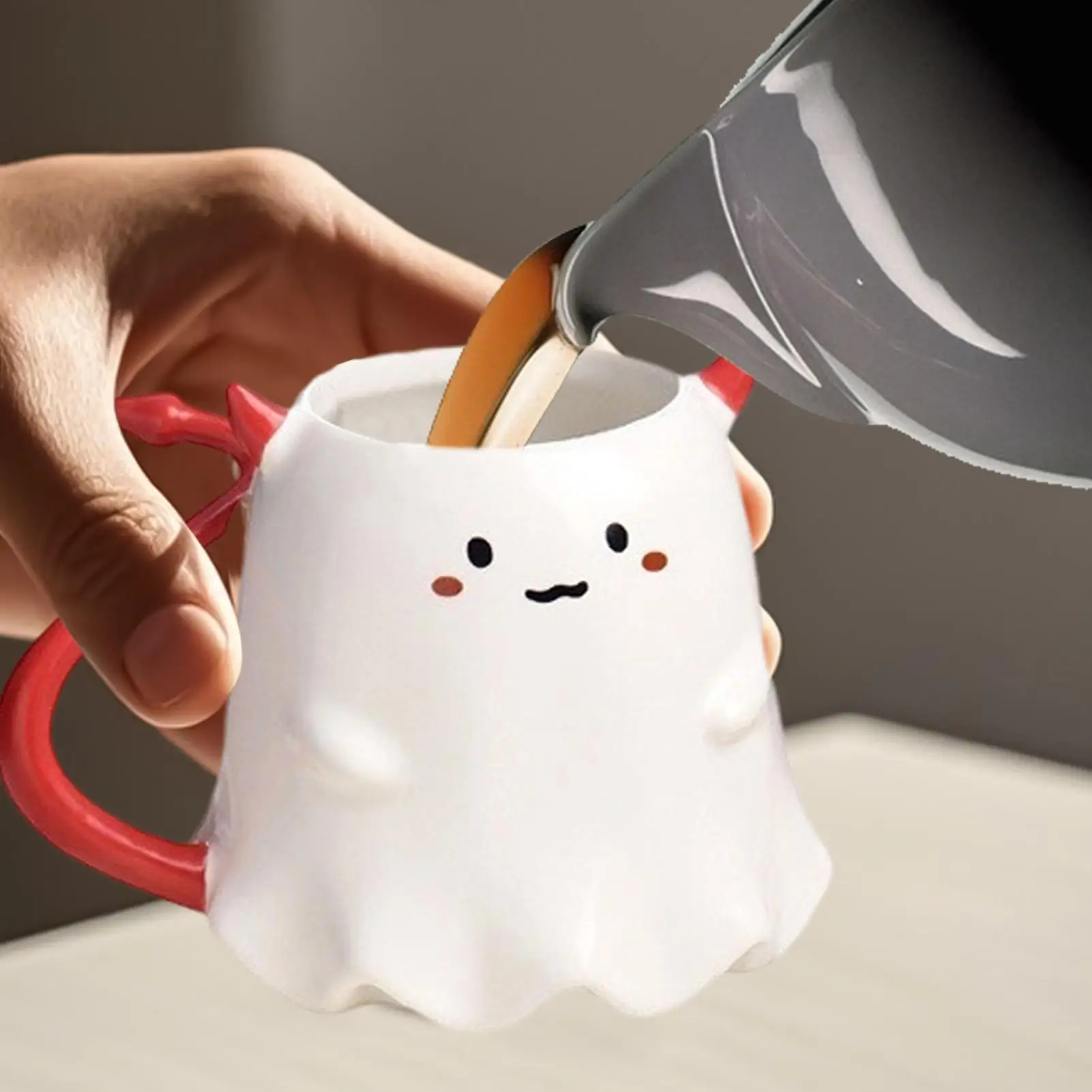 

Halloween Coffee Mug Heat-resistant Ceramic Travel Ghost Wine Cups Ergonomic Handle 500ml Drinking Mugs For Tea Coffee Milk Ice