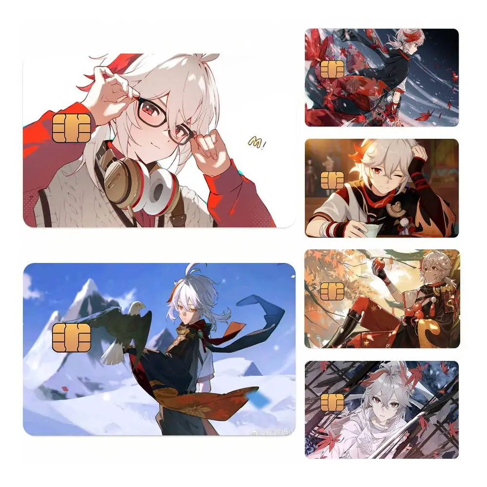A-k-Kaedehara Kazuha Pvc Hd Matte Film Skin Stickers For Small Chip Debit/Bank/Credit Card Waterproof Decor Sticker Friends Gift