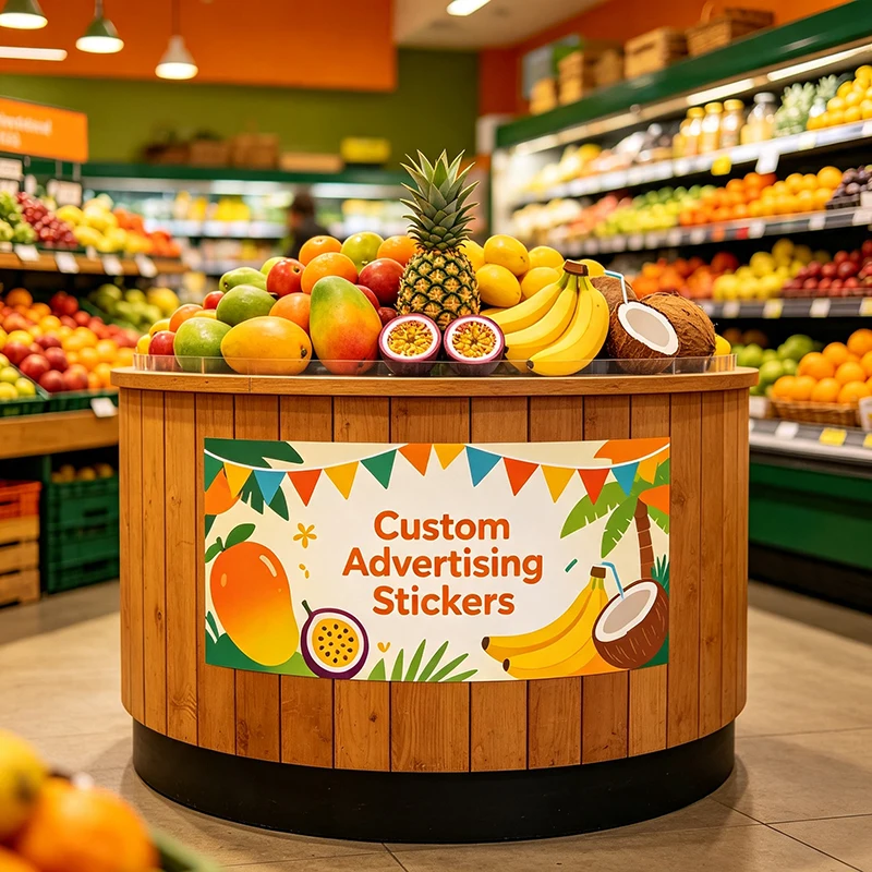 Custom PVC Sticker Self-adhesive for Store Window Glass Door Gatepost Cabinet body Package Discount Promotion Business Activitie
