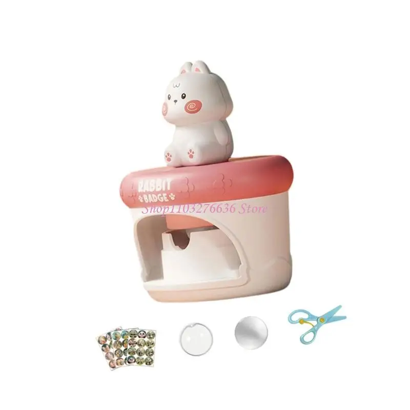 R6FD Children Bộ dụng cụ thủ công Badge Maker Safe Nhựa Huy hiệu Nhựa Máy đồ chơi cho trẻ