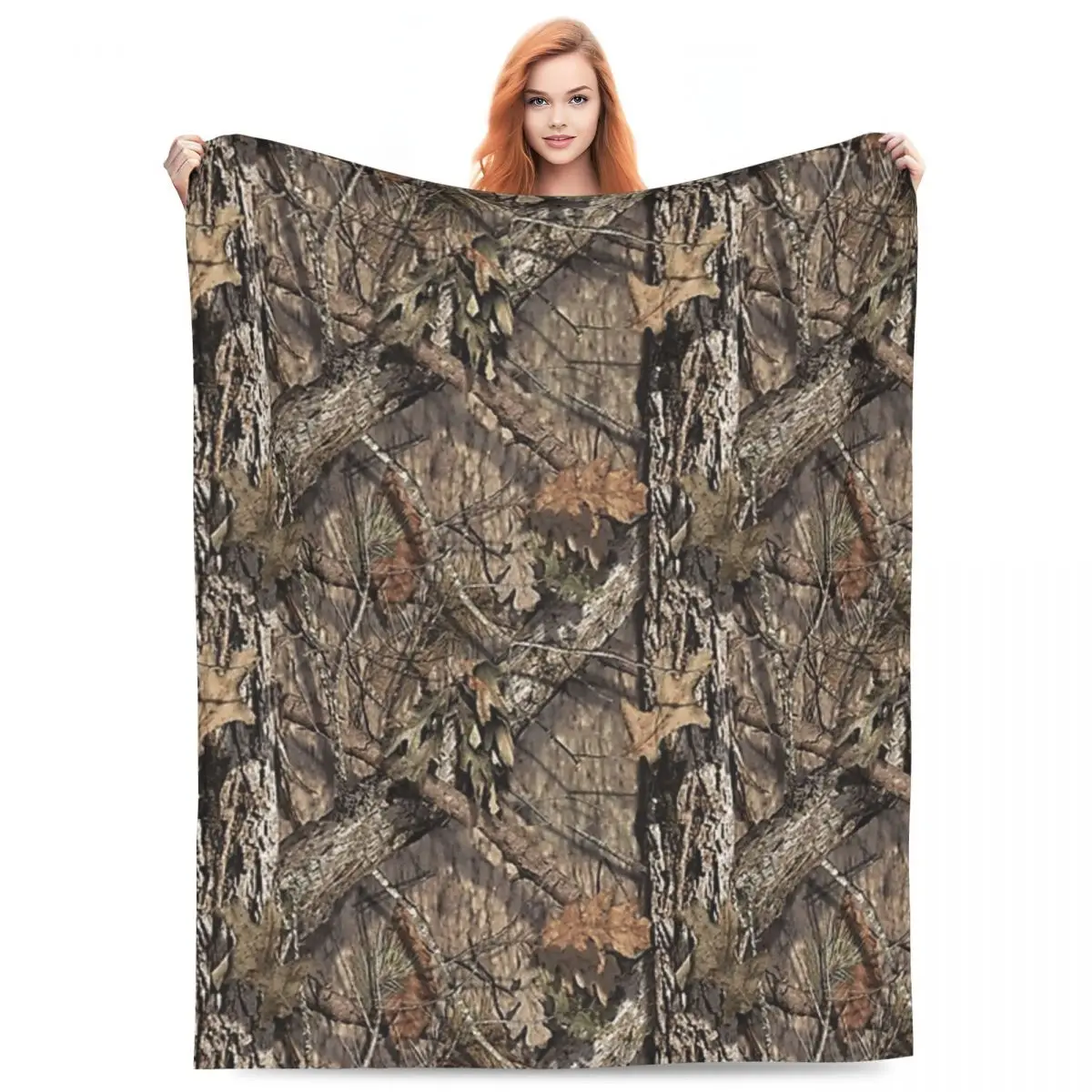 

Real Tree Camouflage Blankets Flannel Sofa Portable Throw Blankets for Couch Bedding Outdoor Throws Bedspread Quilt