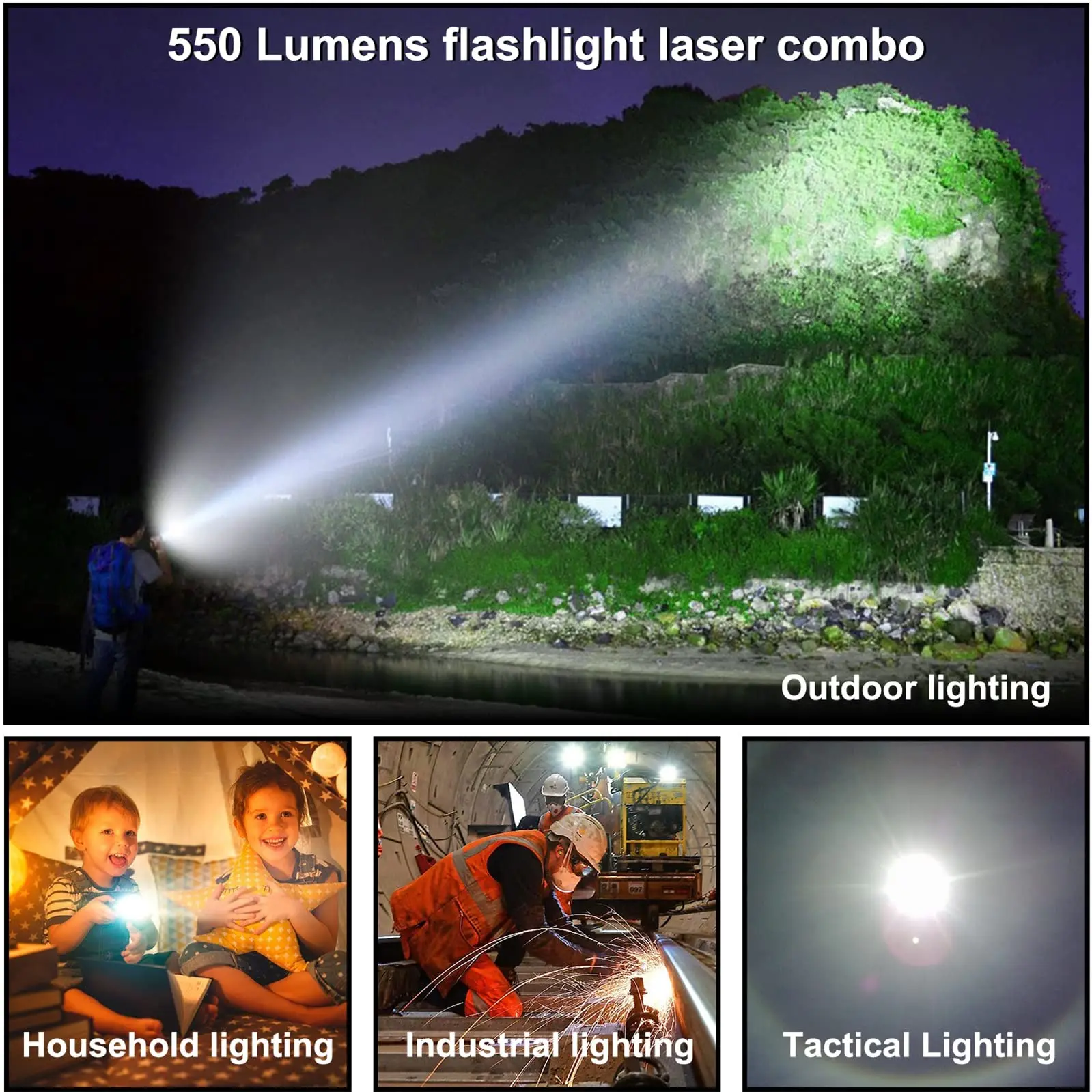 Imagem -04 - Combo de Luz Laser Verde com Lanterna Pacatinny 550 Lumens Guntaurus Compacto G2c Acessórios Glock 19 Arma