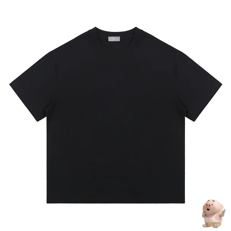 

Cotton Solid Color Black White T-Shirt Oversized Basic Short Sleeved Tee Hip Hop