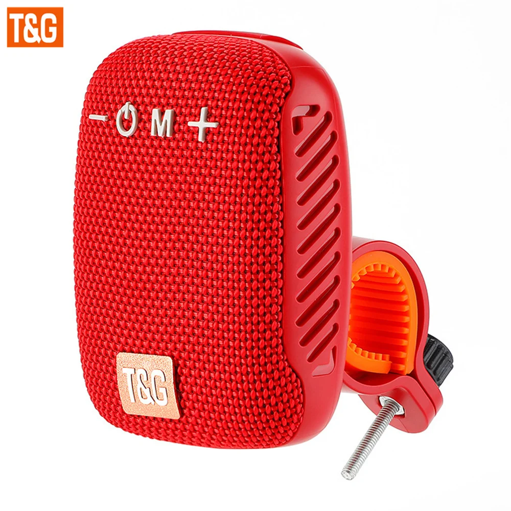 TG-392 مكبر صوت لاسلكي صغير للدراجة الخارجية، محمول، ميكروفون مدمج بدون استخدام اليدين يدعم المكالمات TWS AUX USB T
