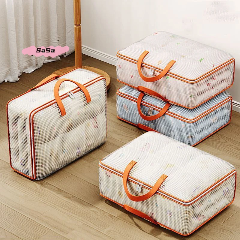 1 قطعة S/M/L/XL سعة كبيرة منظم الملابس المنزلية حقيبة التخزين المحمولة غرفة نوم حاوية لحاف العودة إلى المدرسة حزمة حقيبة