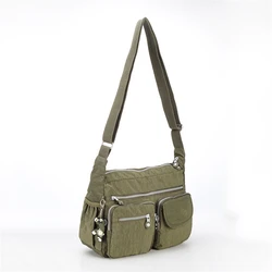 Nesitu A4 Nylon Men Women Shoulder Messenger Bag Cross Body Purse Waterproof Lightweight Green Black Blue Purple Red M0938